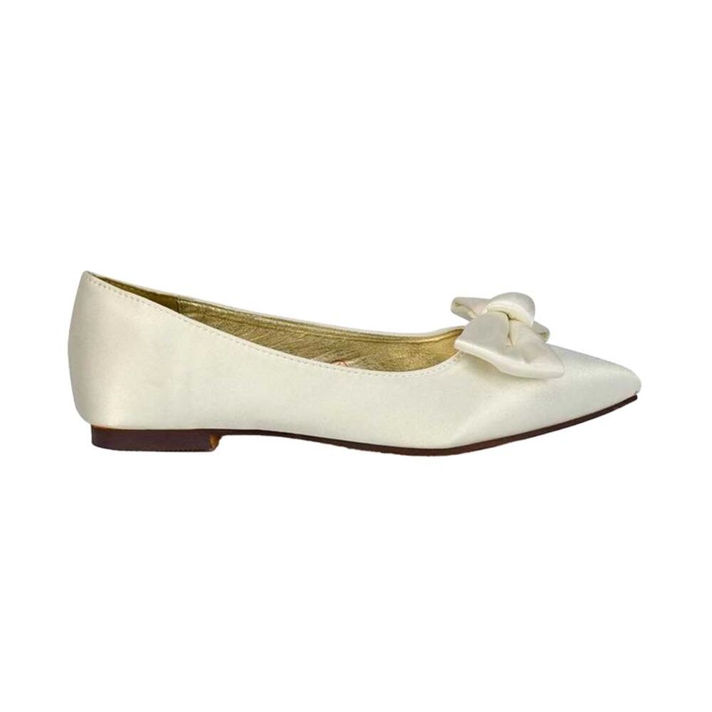 XY London Womens/Ladies Cally Bow Pointed Ballerina Flats / Red